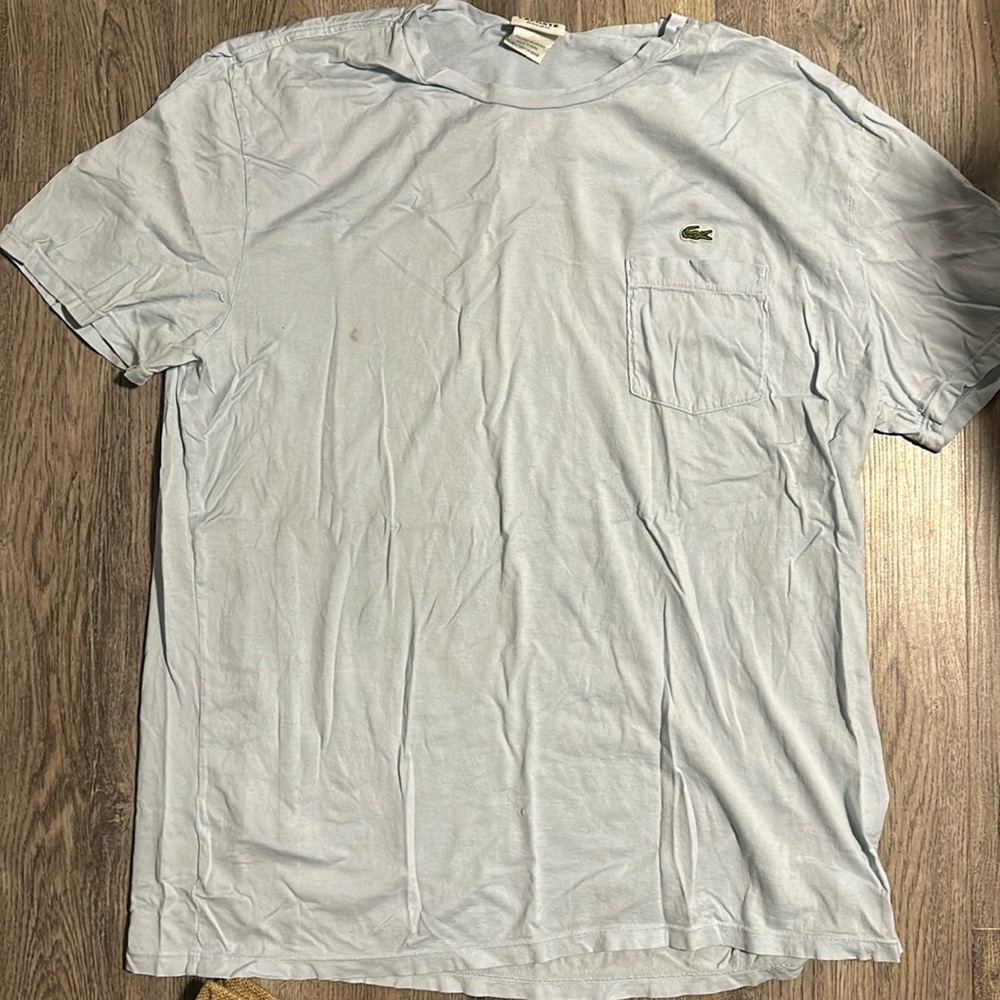 Lacoste light blue pocket tee sz 6